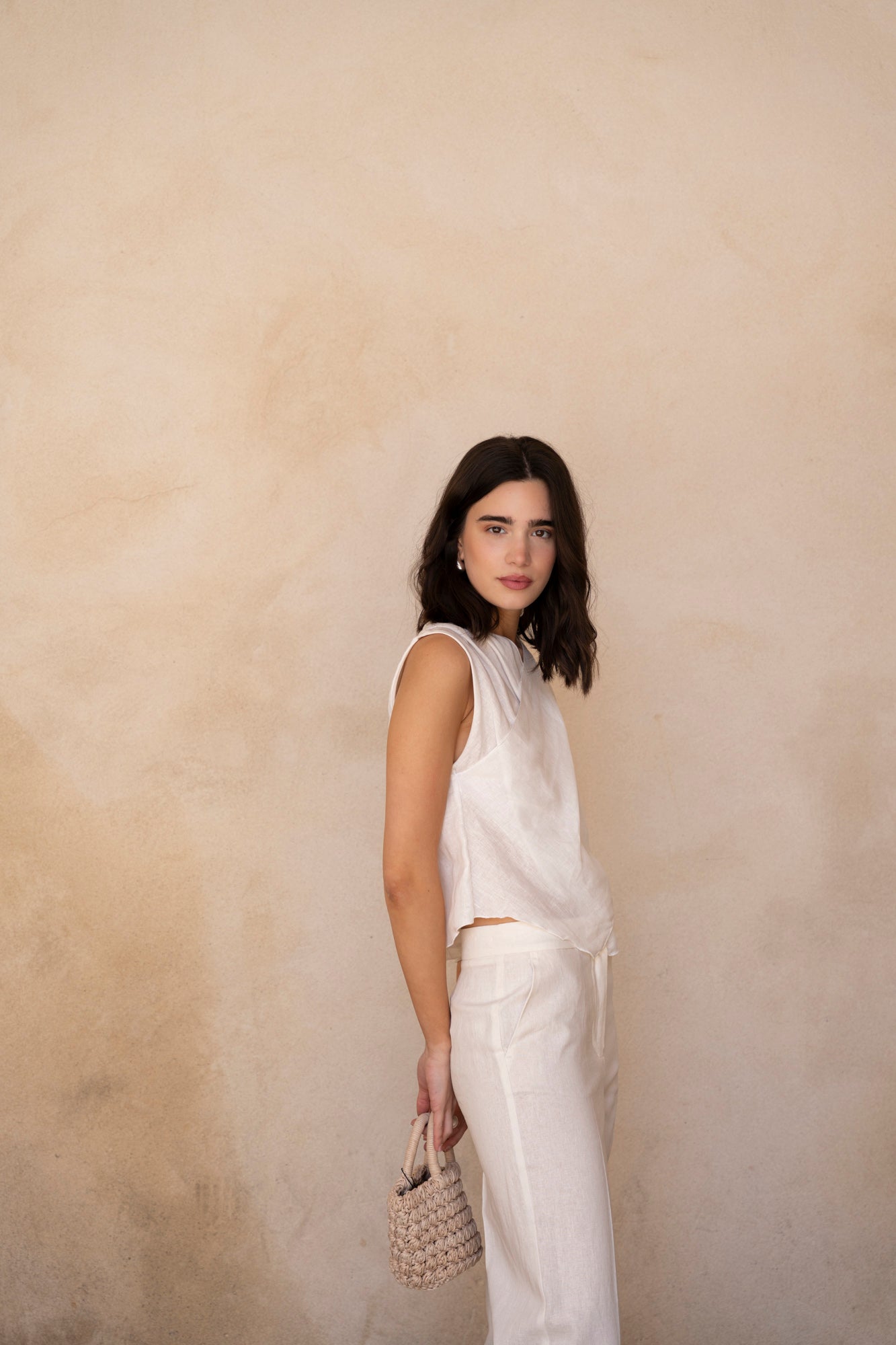 Linen Crossover Top