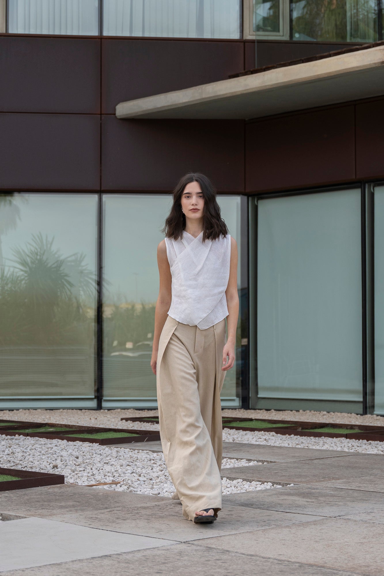 Linen Crossover Top