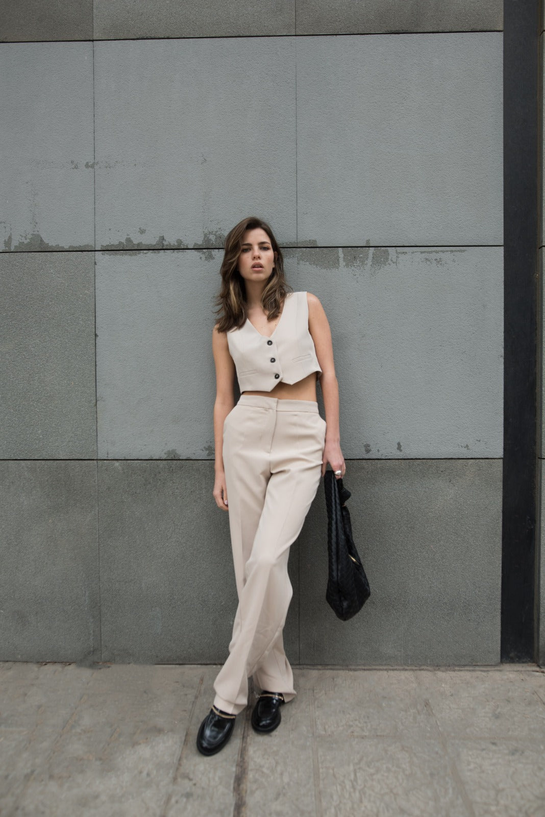Straight Leg Trousers Light Brown: Tall