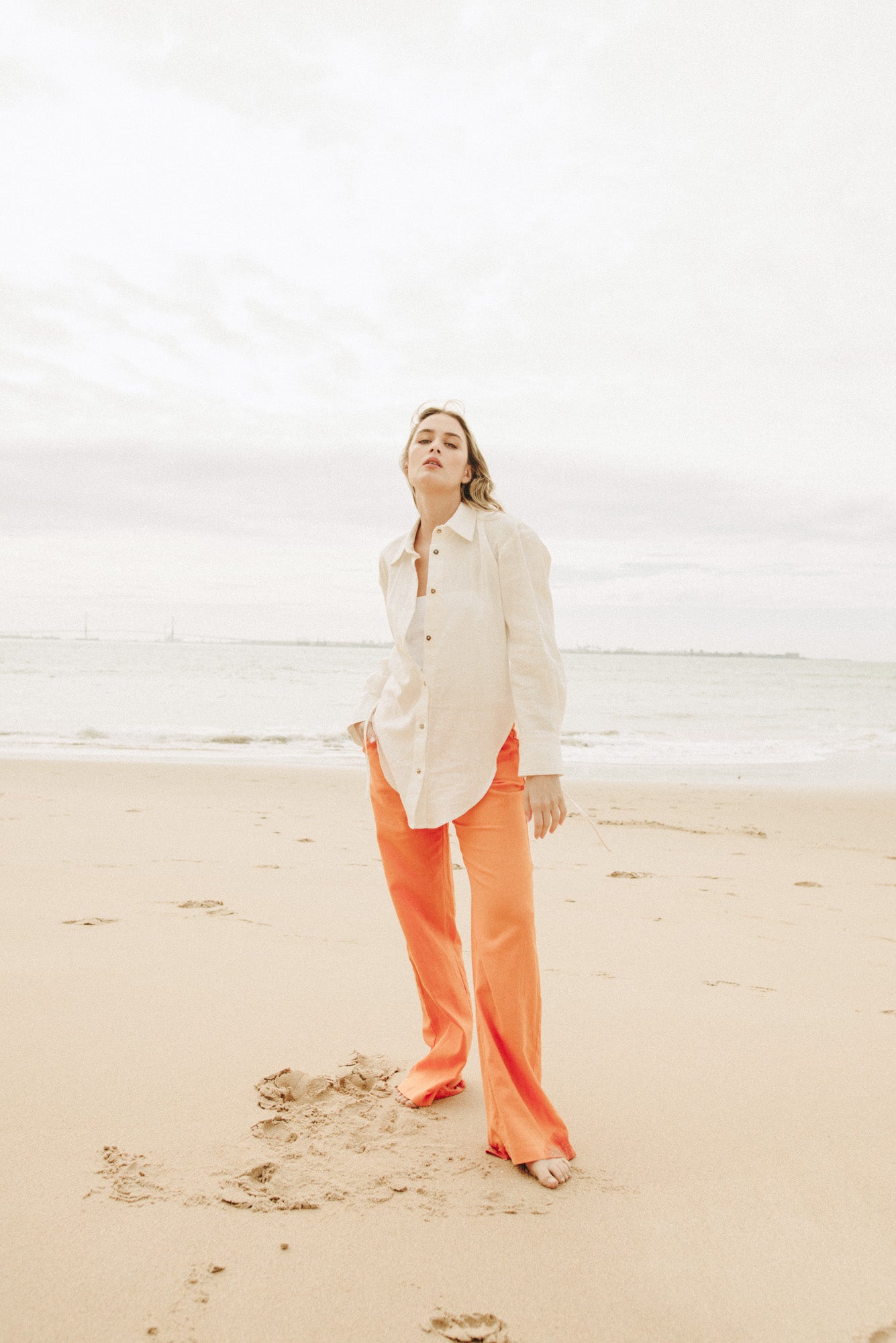 Linen Blend Shirt White