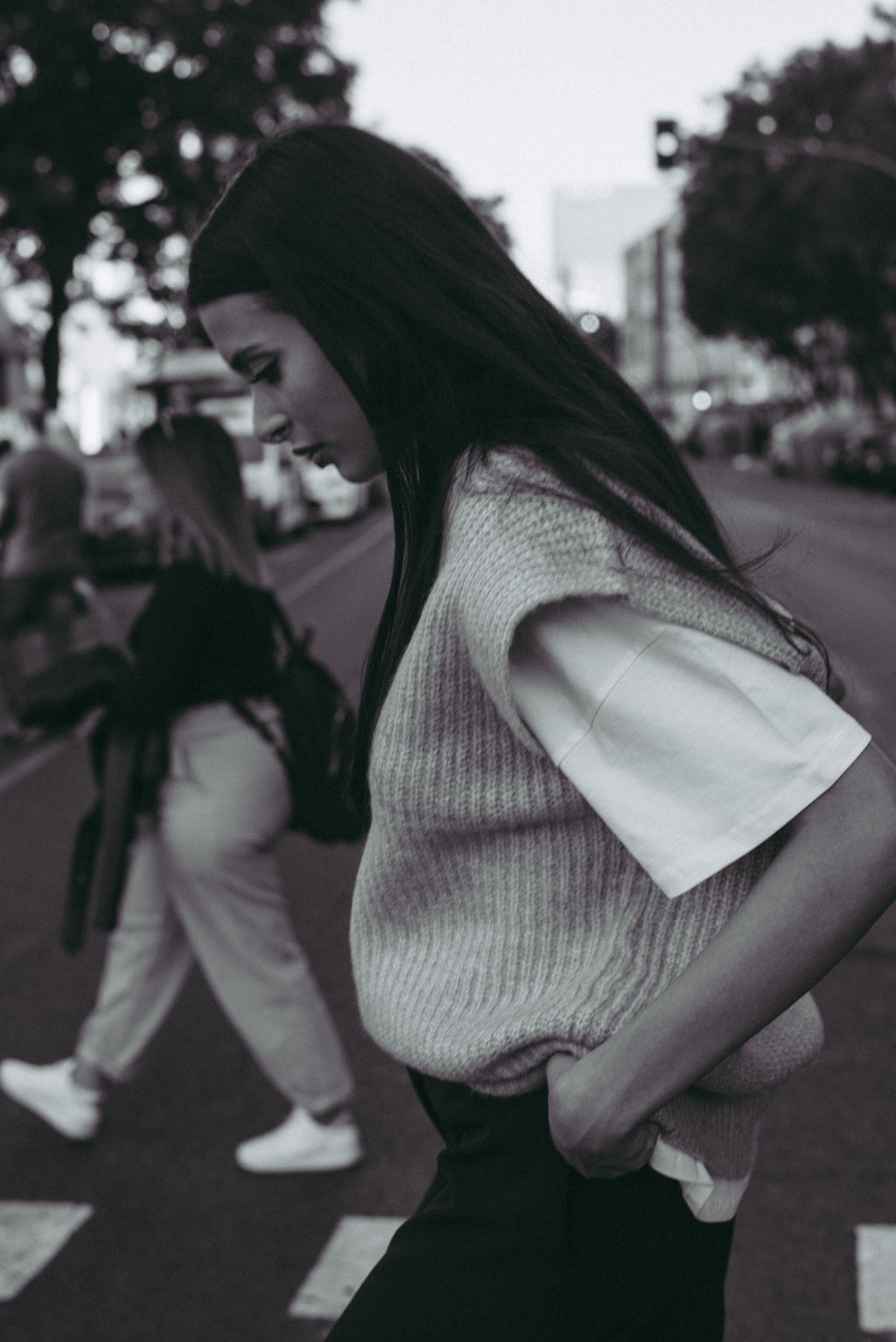 Knit Waistcoat Light Blue: oversized