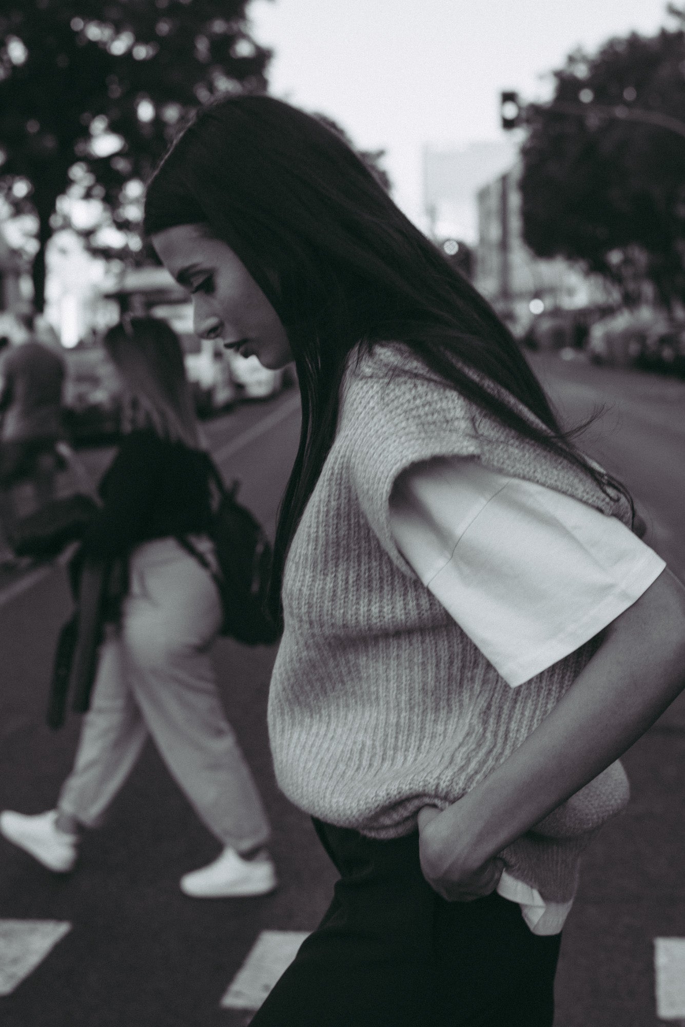 Knit Waistcoat Light Blue: oversized