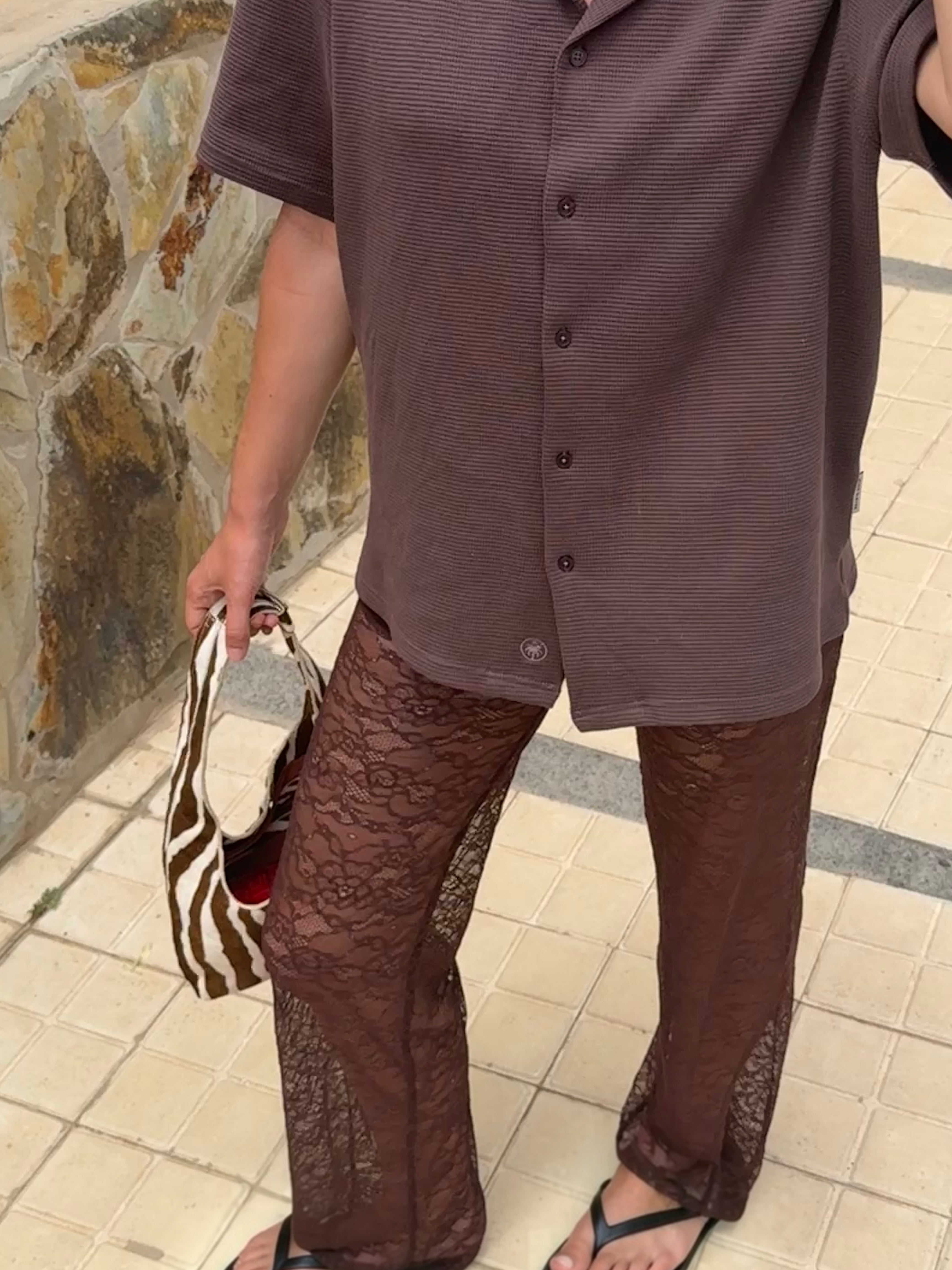 Lace Pants Brown: Extra Tall