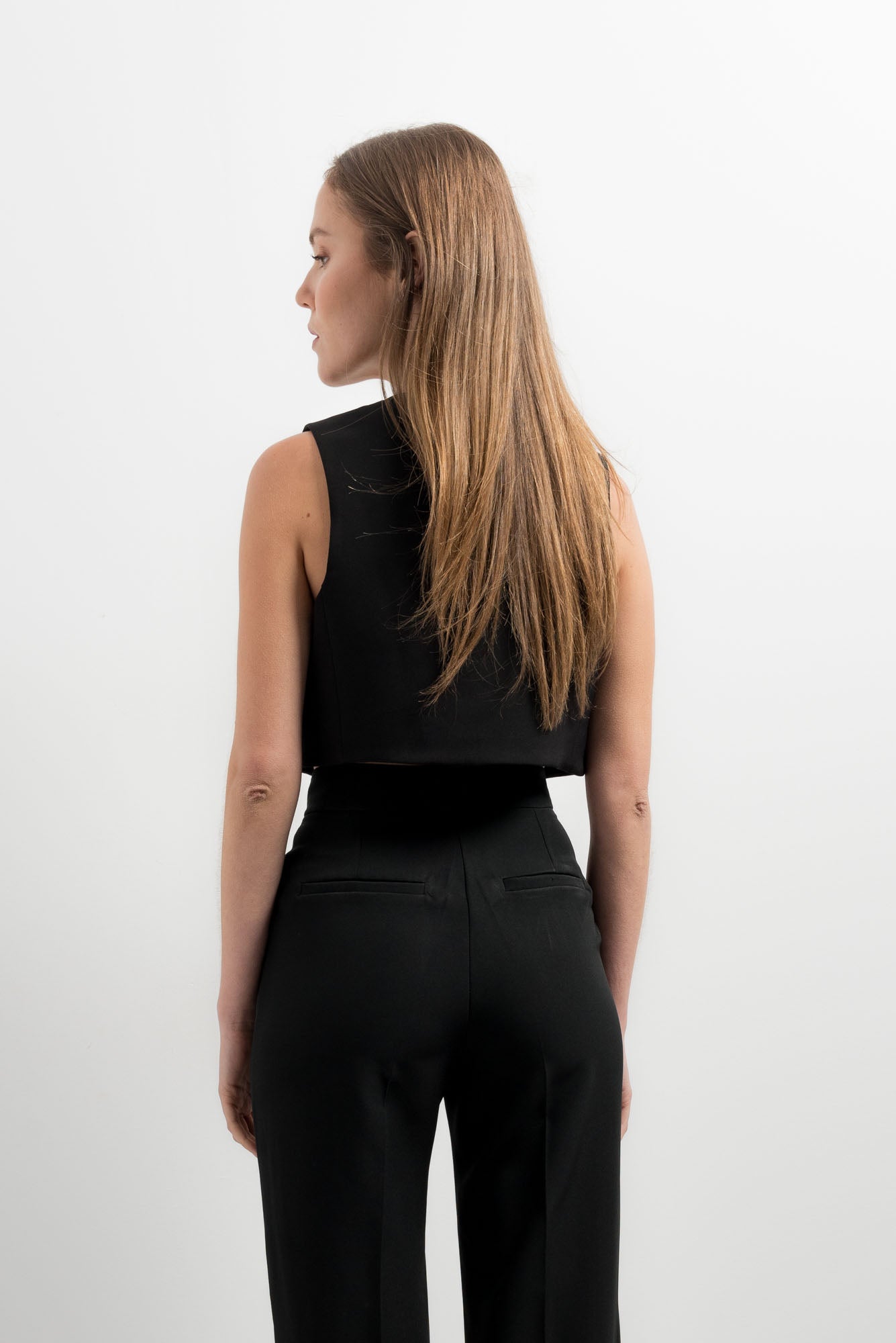 Short Tailored Waistcoat: Black