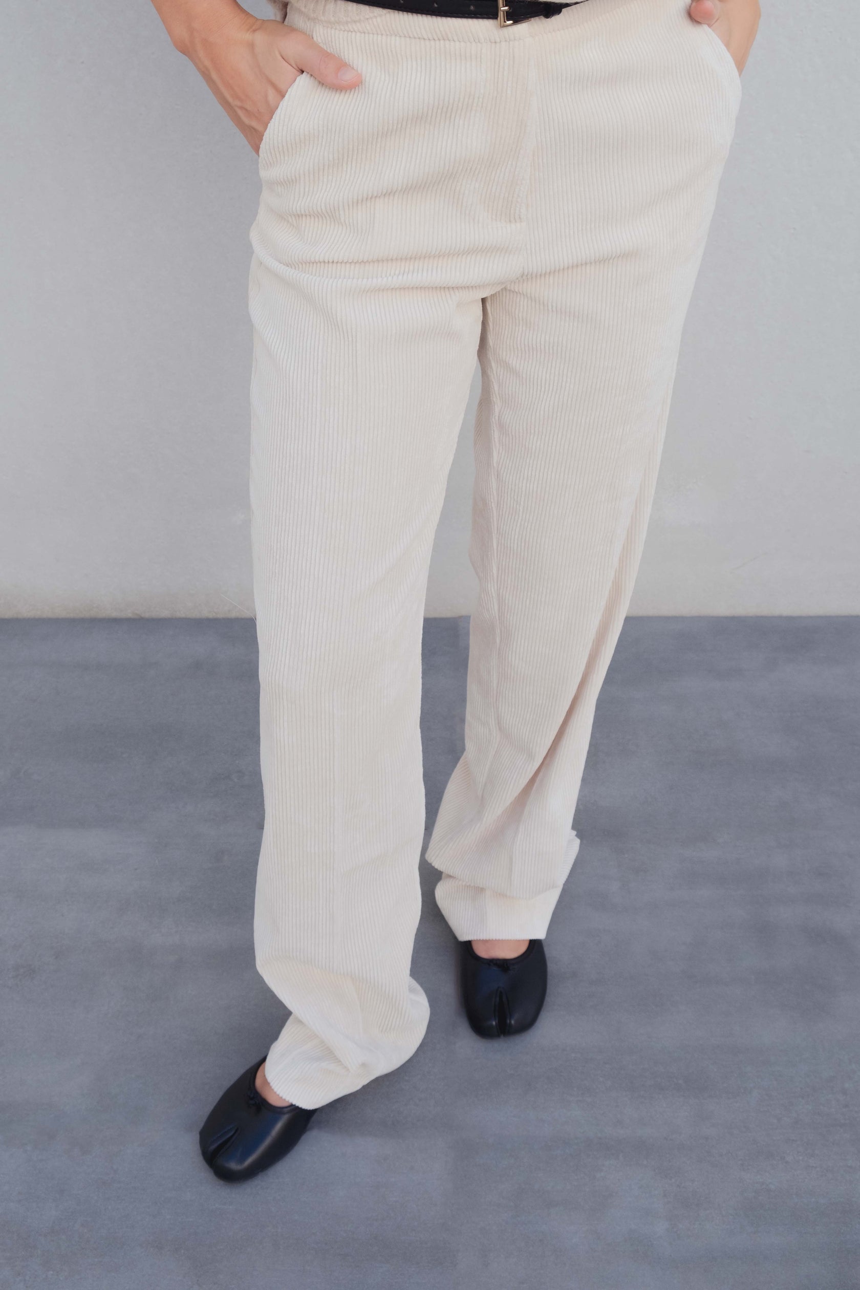 Ribbed Pantalon Beige: Tall