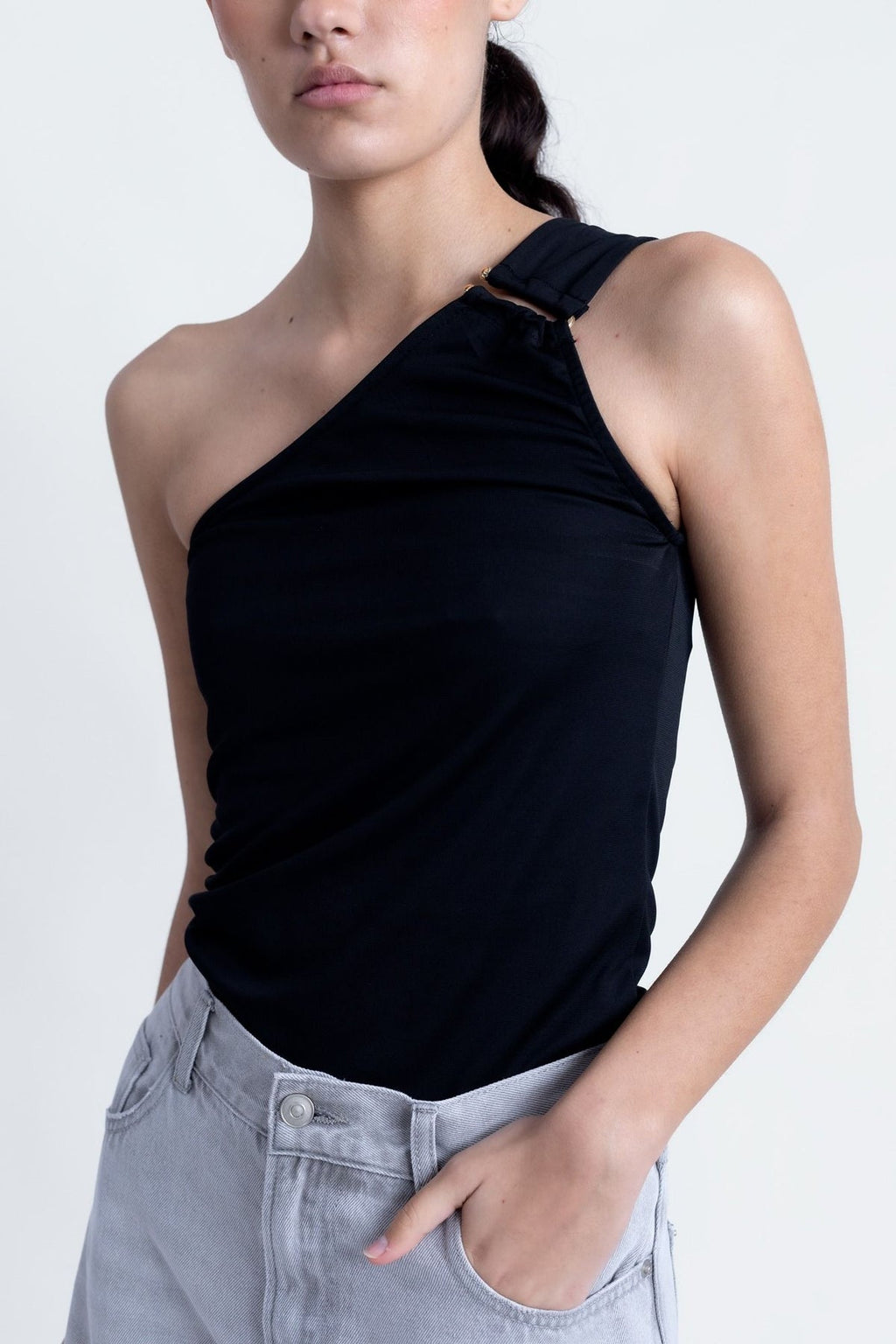Asymmetric Top Black Tall