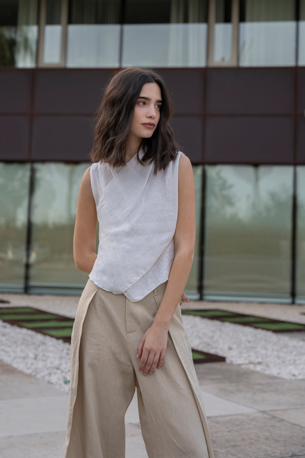 Linen Crossover Top
