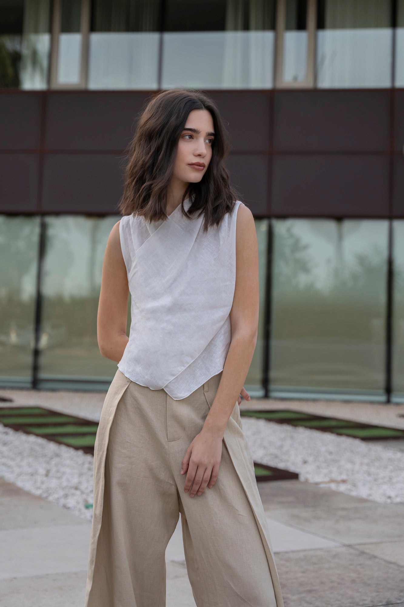 Linen Crossover Top