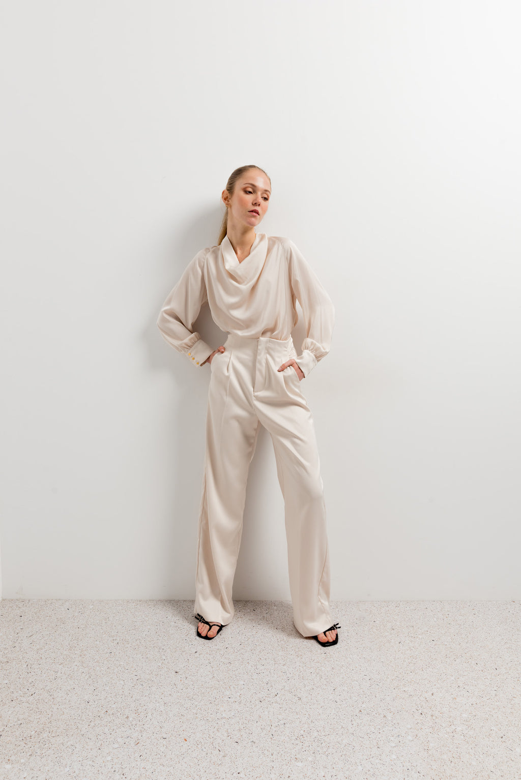 Straight Satin Pants: Tall