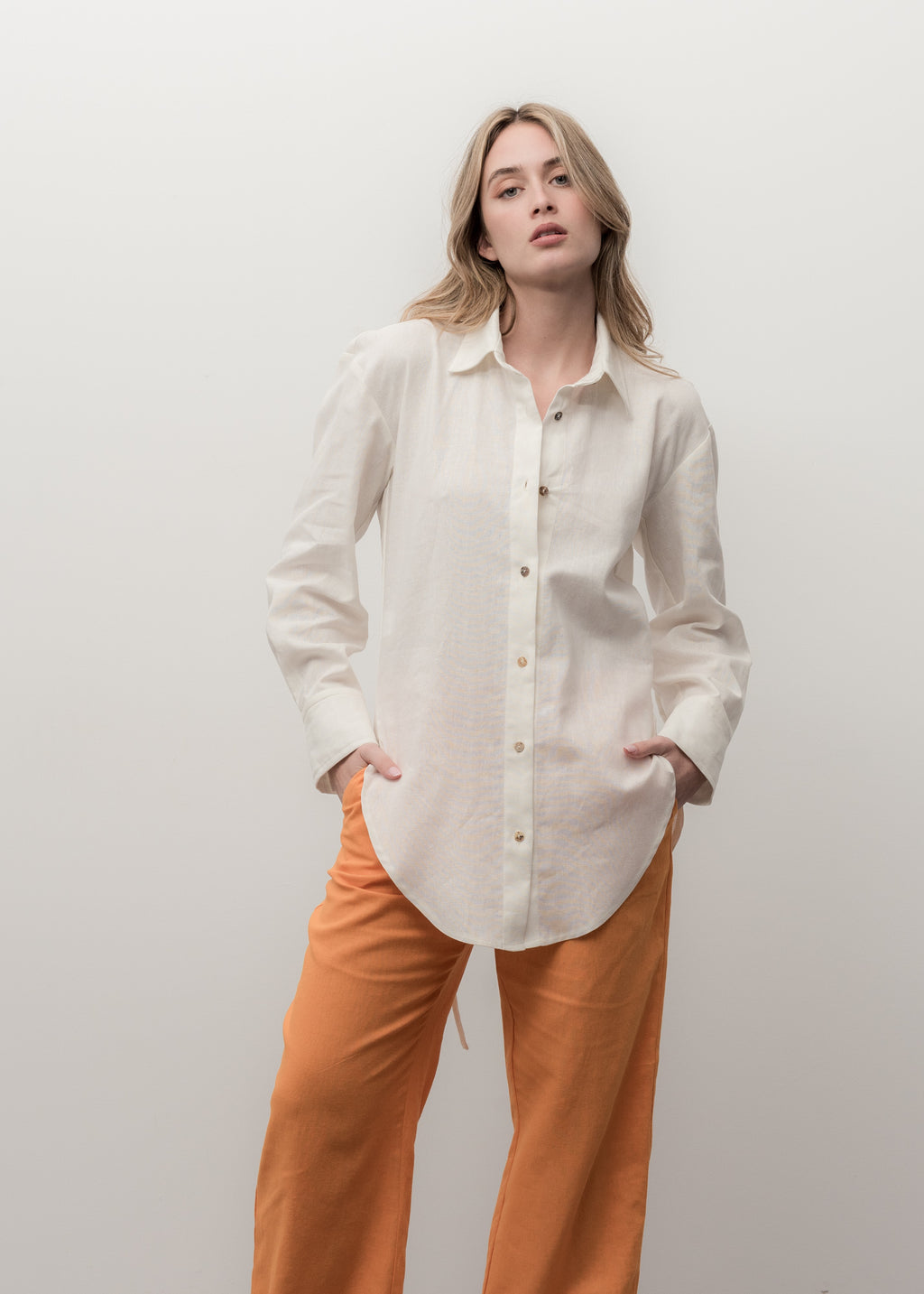 Linen Blend Shirt White