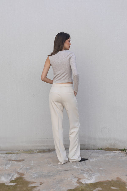 Straight Fit Pants Beige: Tall