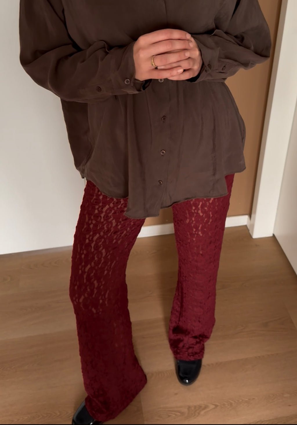 Lace Pants Burgundy: Extra Tall
