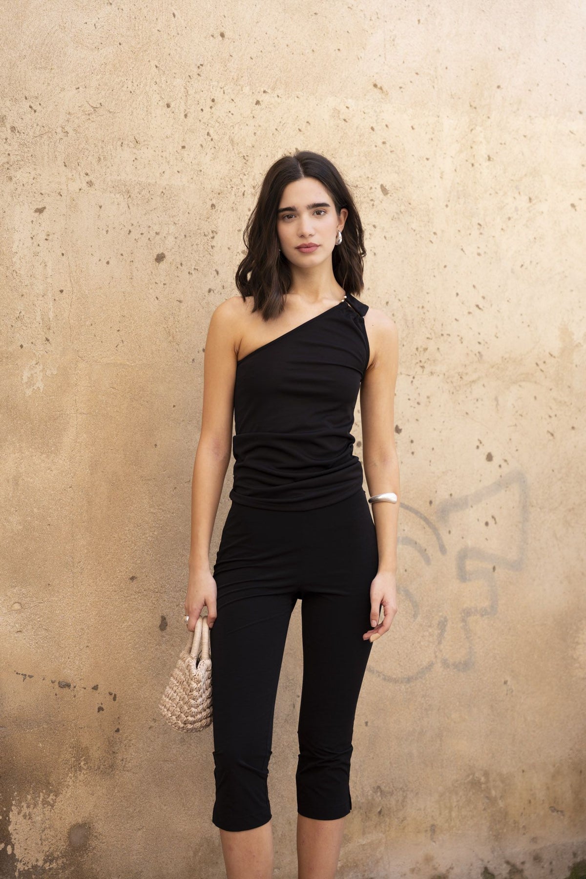 Asymmetric Top Black Tall