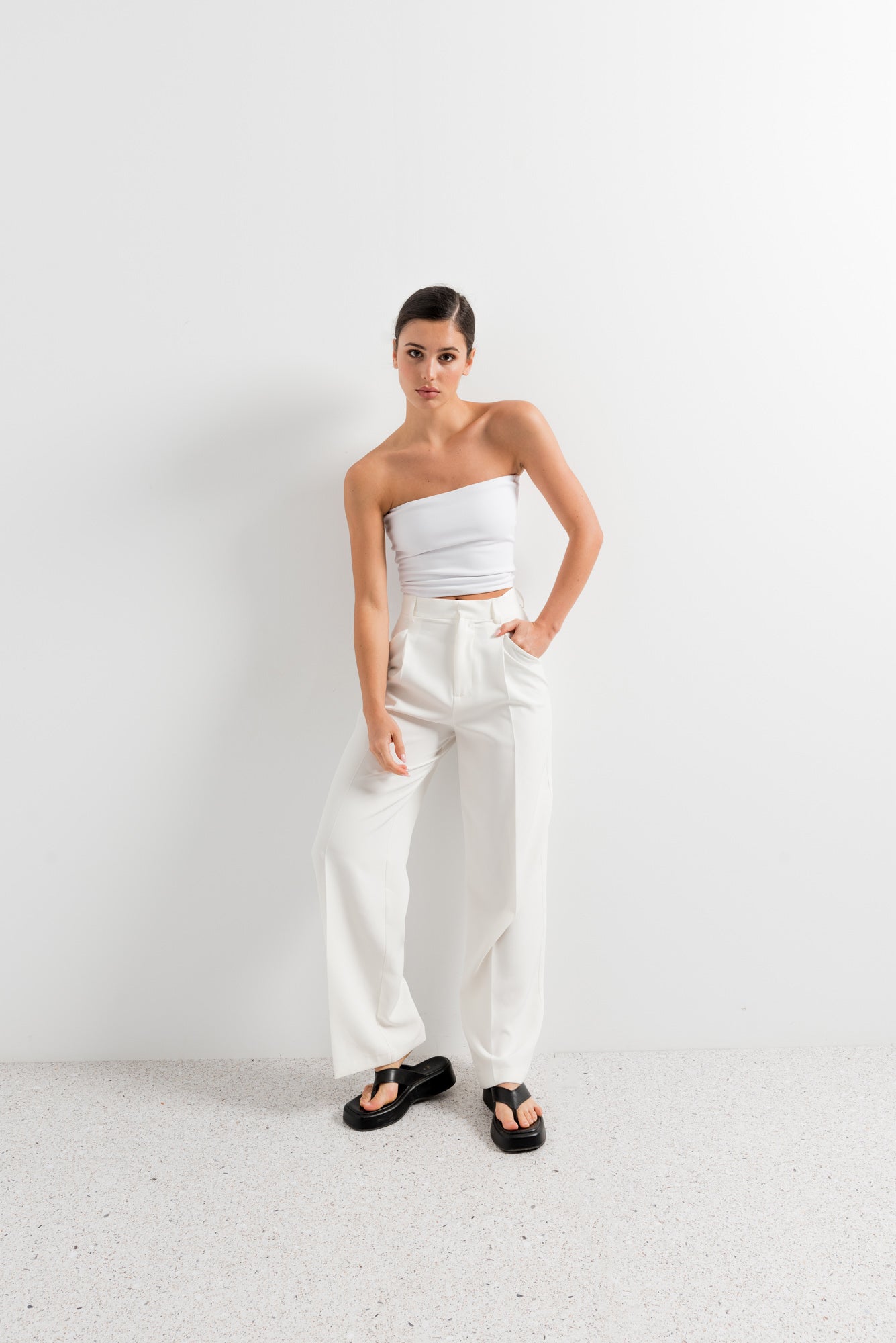 White Pants With Pleats: Tall