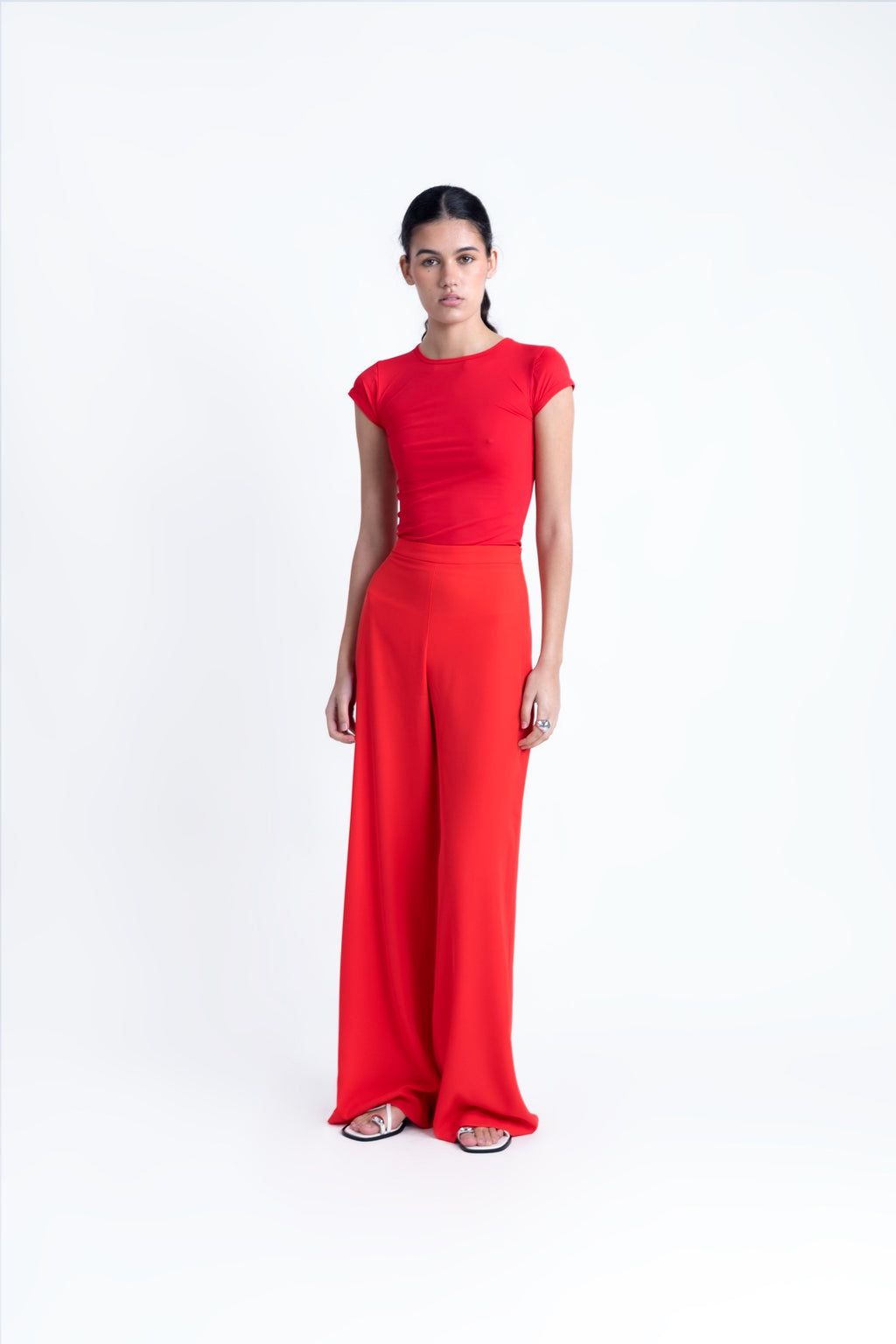 Flared Pantalon Red: Tall