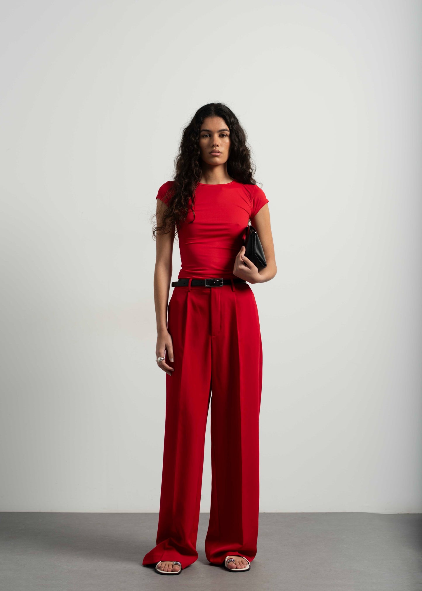 Straight Leg Trousers Red: Tall