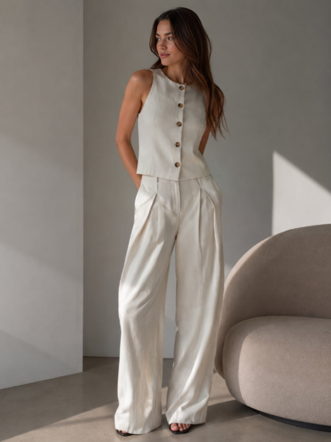 Darted Trousers Sand