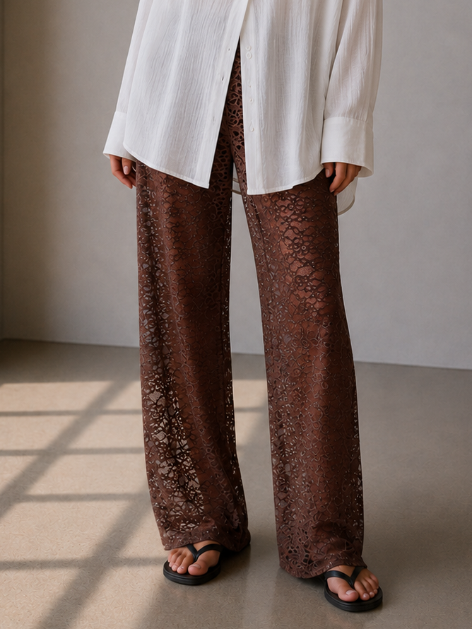 Lace Pants Brown: Extra Tall