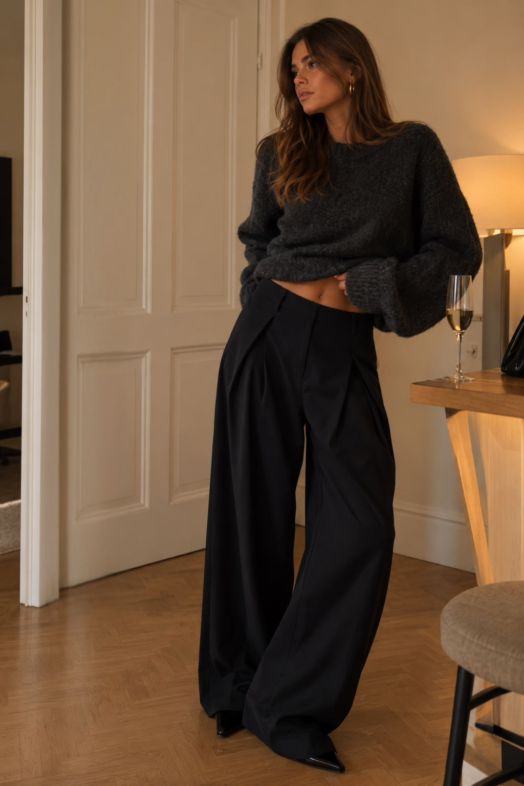Darted Trousers Black