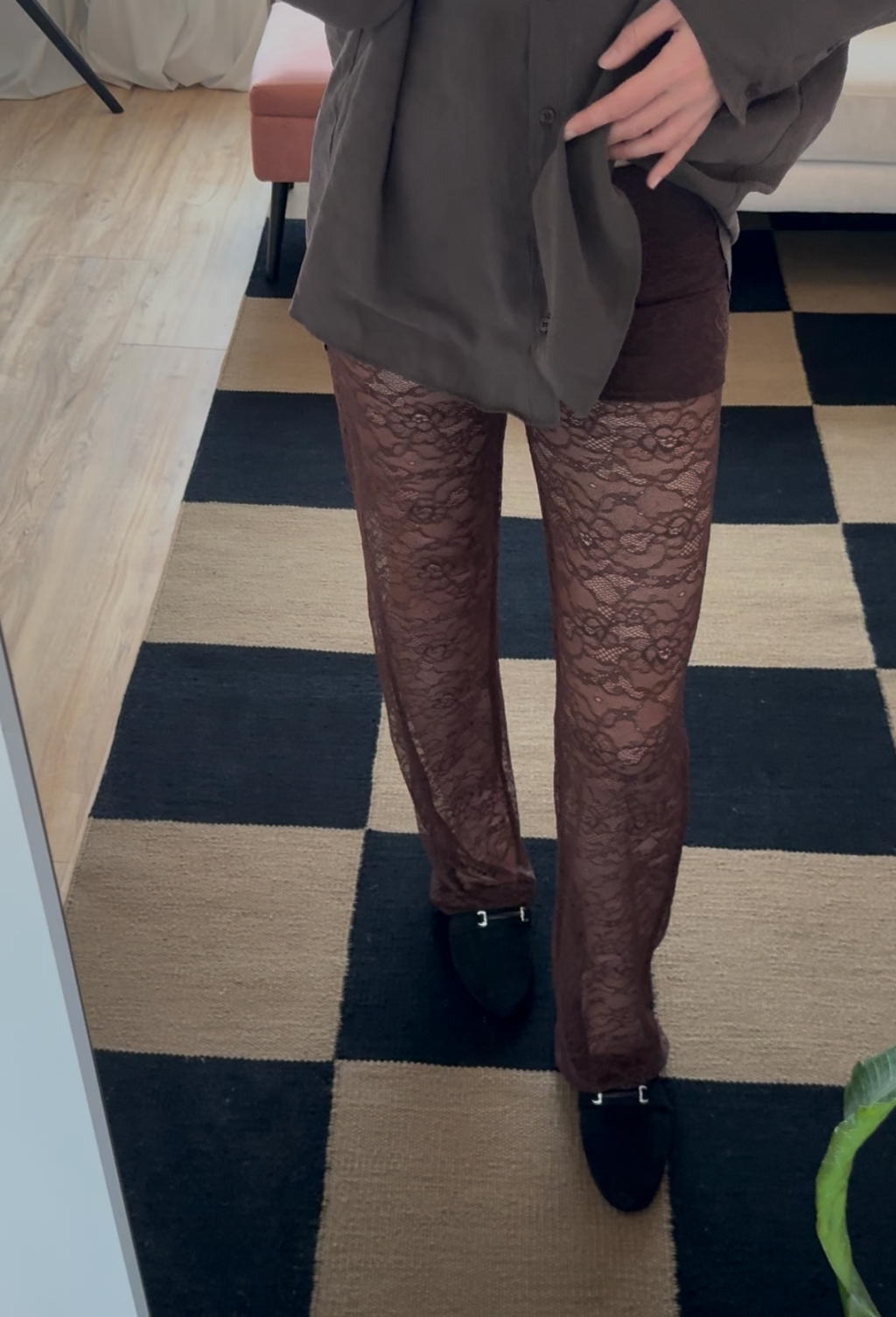 Lace Pants Brown: Extra Tall