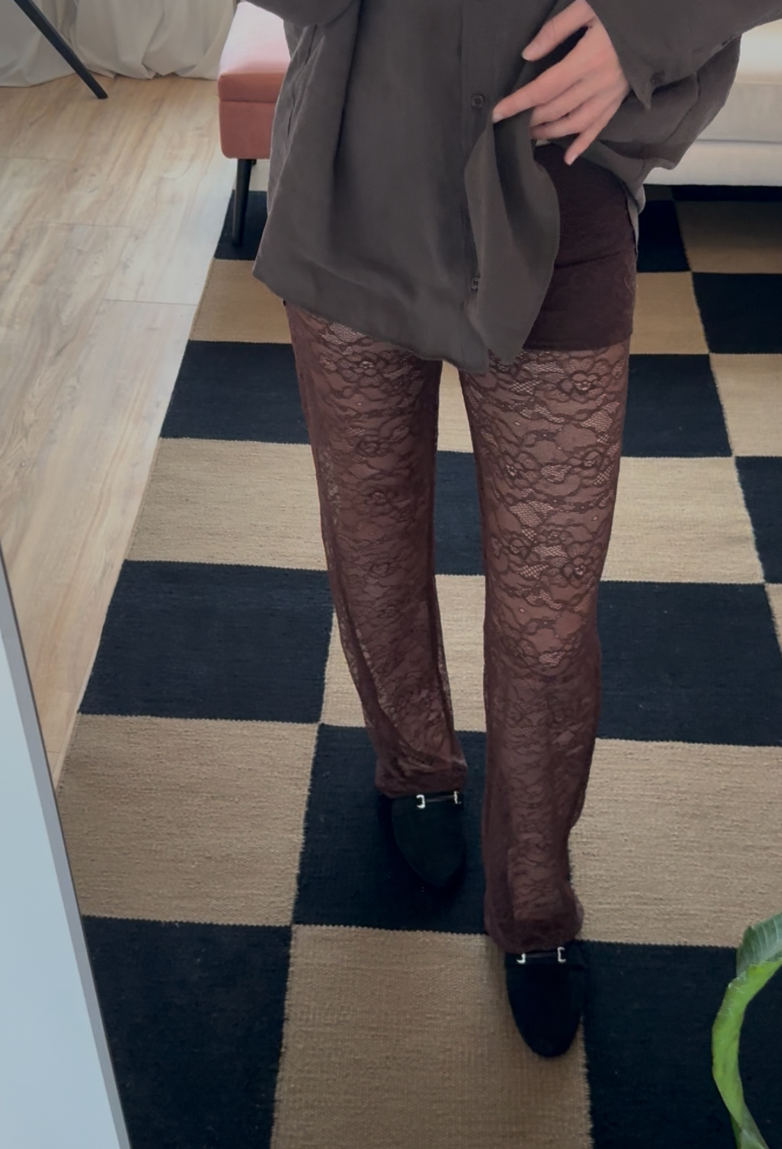 Lace Pants Brown: Extra Tall