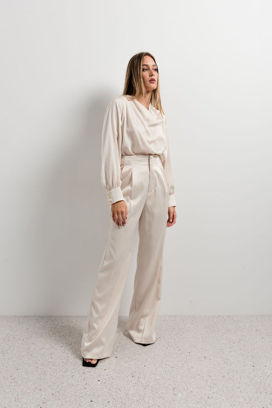 tall pantalon satin