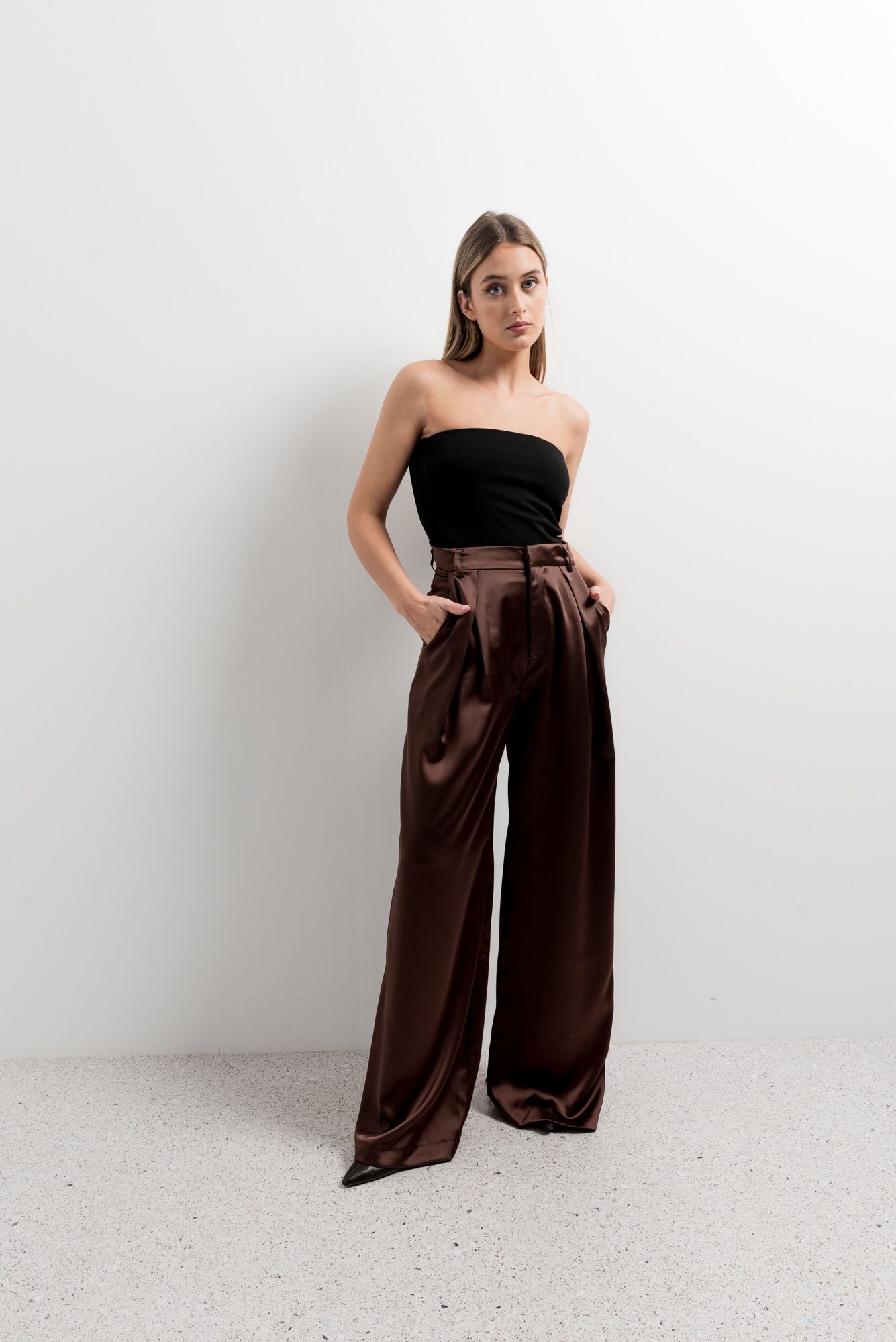 pantalon tall brown