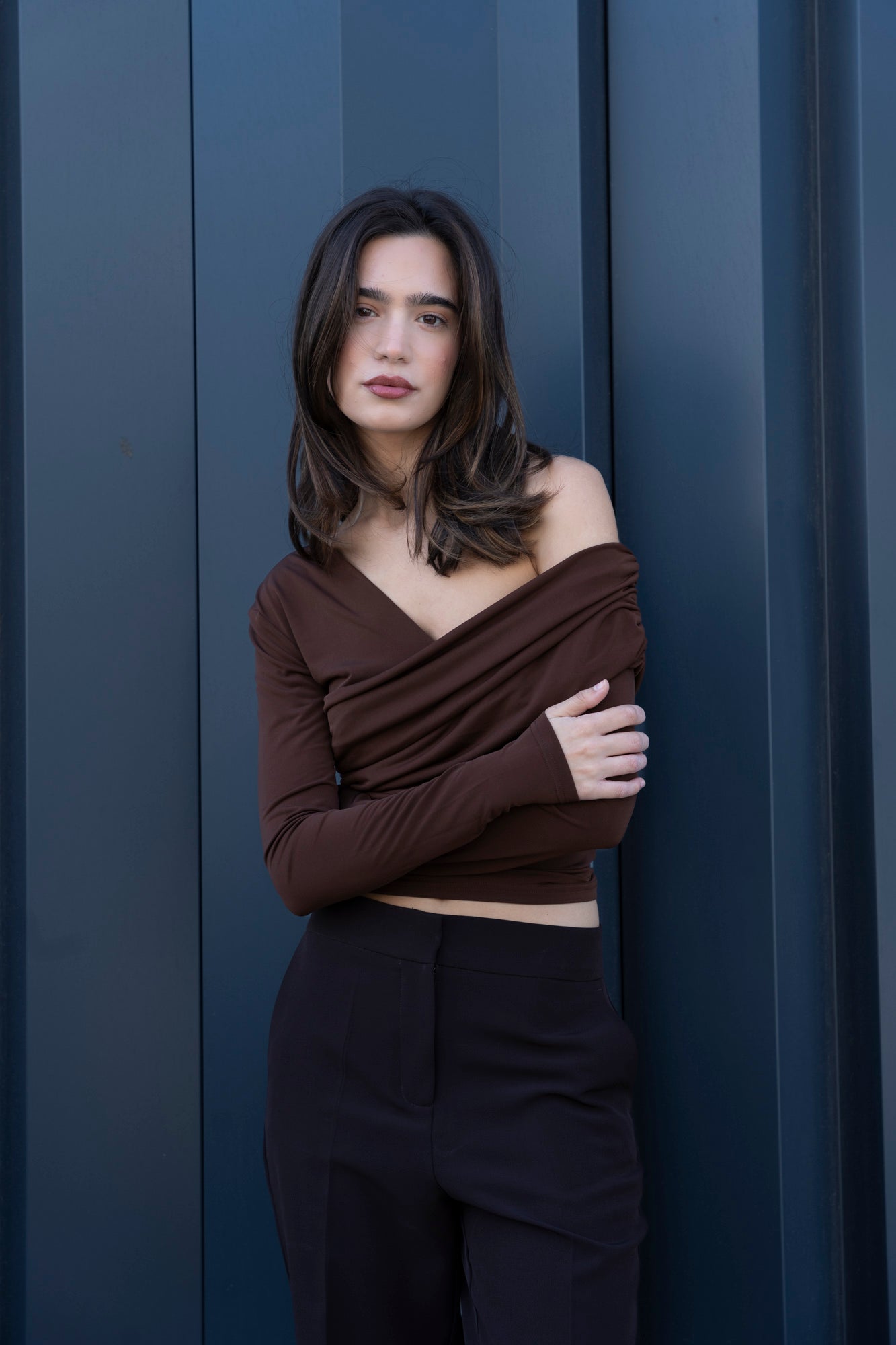Asymmetric Shirt Brown