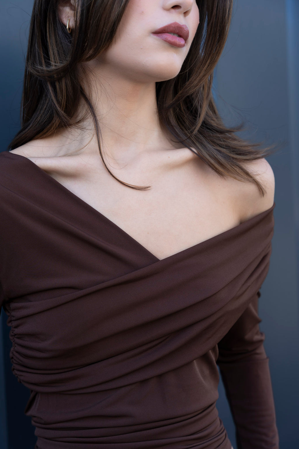 Asymmetric Shirt Brown