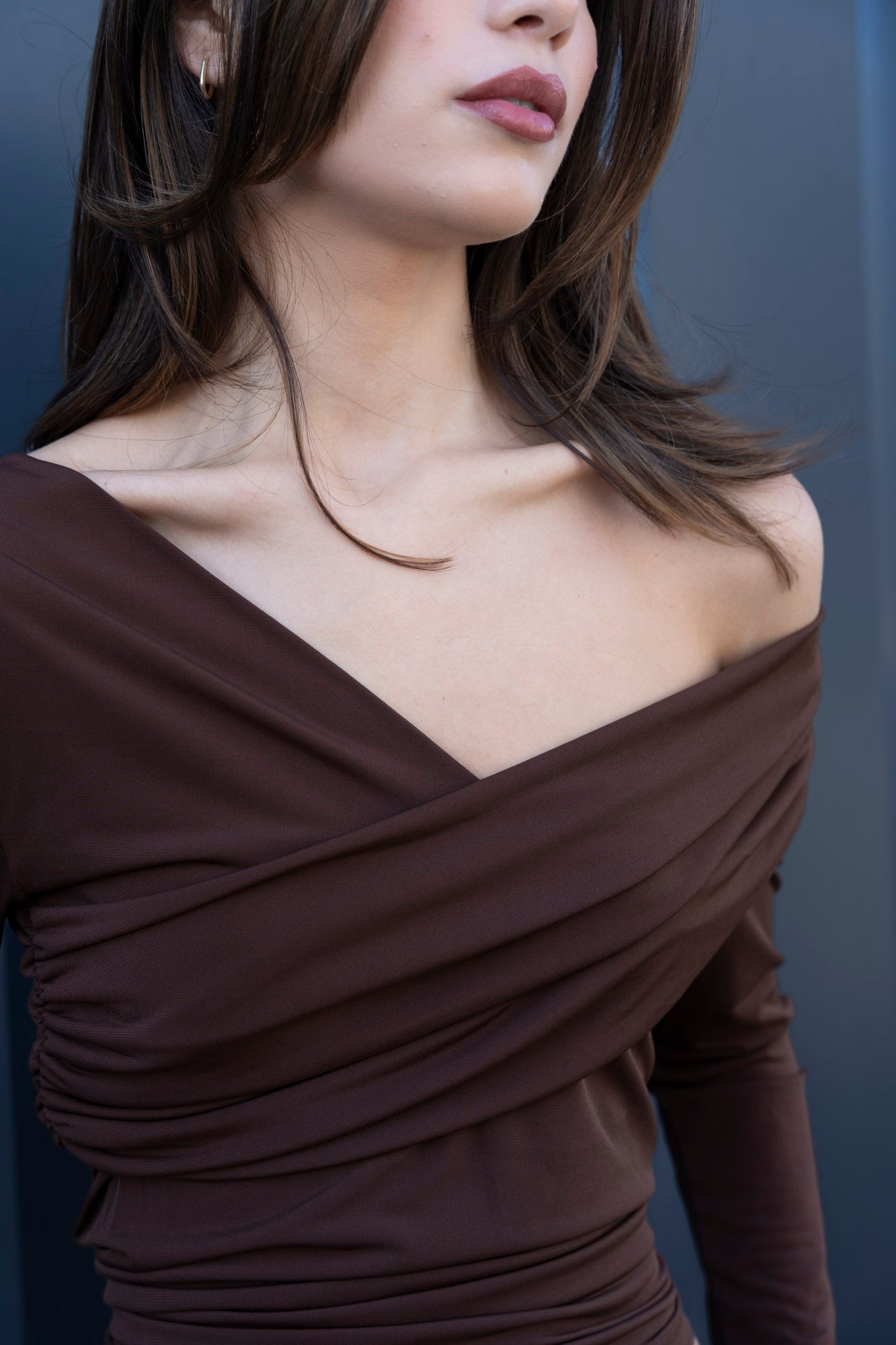 Asymmetric Shirt Brown