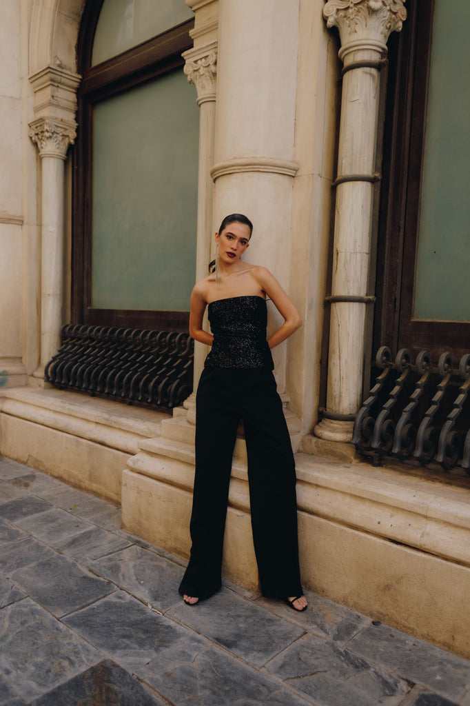 Glitter Top Off Shoulder