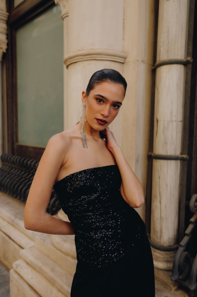 Glitter Top Off Shoulder